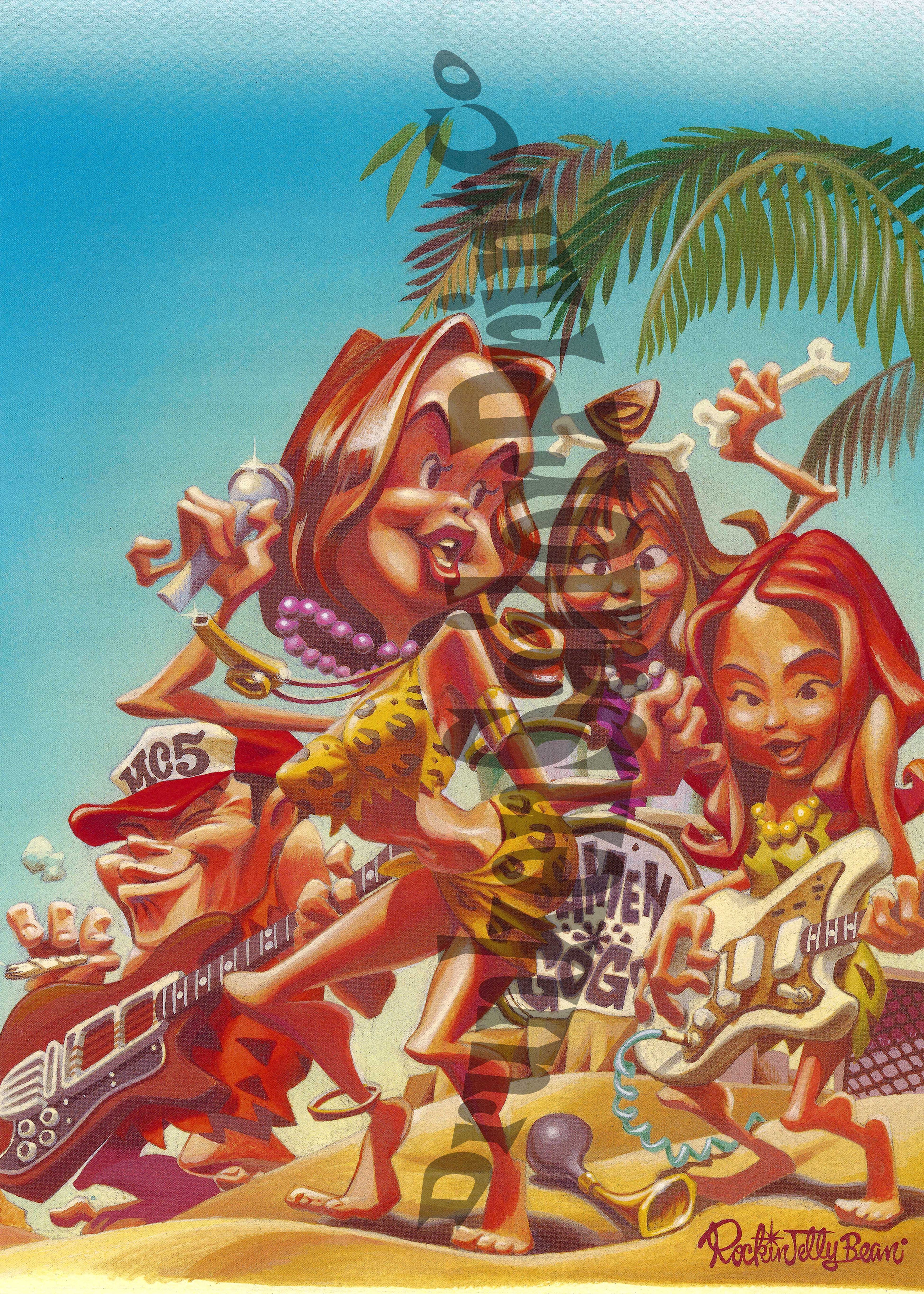 Rockin Jelly Bean "Blue Island", Art Poster, Print. Marked "PROMOTIONAL USE ONLY"